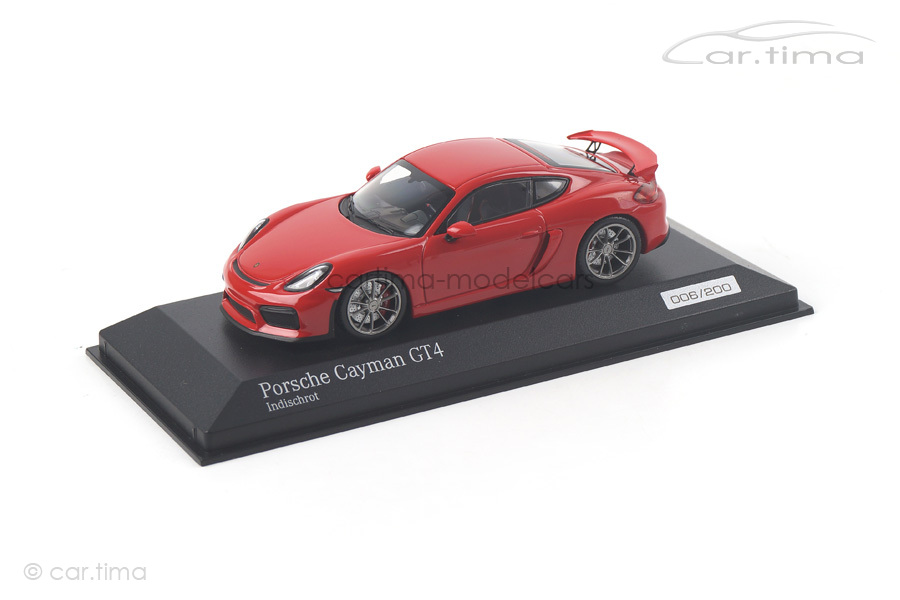 Porsche Cayman GT4 Indischrot Minichamps 1:43 CA04316069