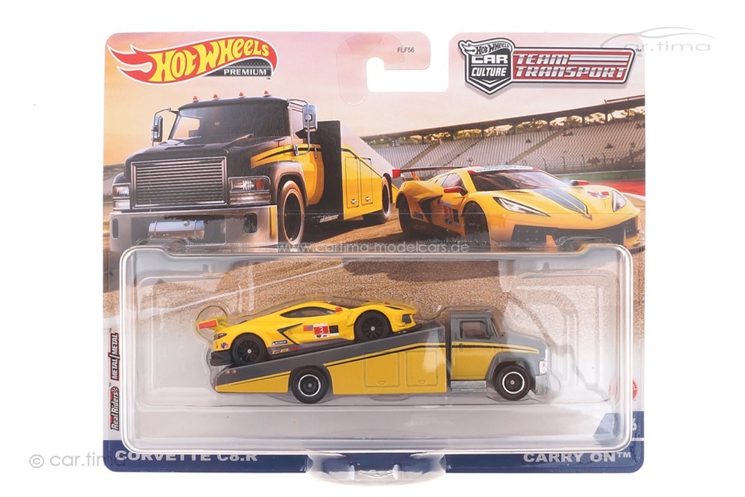 Team Transport Corvette C8.R/Carry On #36 Real Riders Hot Wheels 1:64 FLF56-GRK67