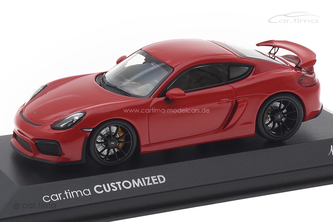 Porsche Cayman GT4 - indischrot / Rad schwarz - 1 of 11 - Minichamps - car.tima CUSTOMIZED