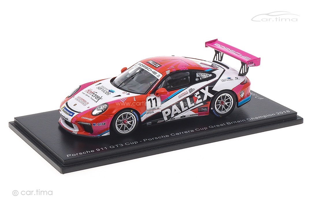 Porsche 911 (991) GT3 Cup Champion Carrera Cup Großbritannien 2018 Ellinas Spark 1:43 UK004