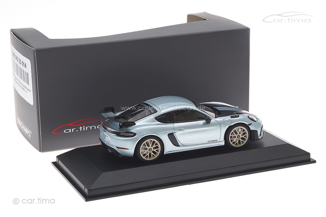 Porsche 718 Cayman GT4 RS Azzuro Thetys/Rad Neodyme Minichamps car.tima CUSTOMIZED 1:43