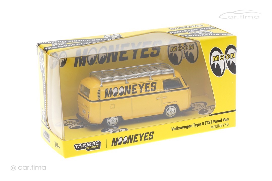 VW T2 Panel Van MOONEYES gelb Schuco/Tarmac 1:64 T64S-010-ME1