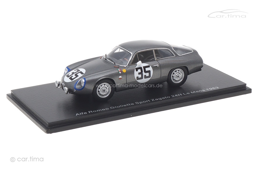 Alfa Romeo Giulietta Sport Zagato 24h Le Mans 1963 Biscaldi/Kim Spark 1:43 S9053