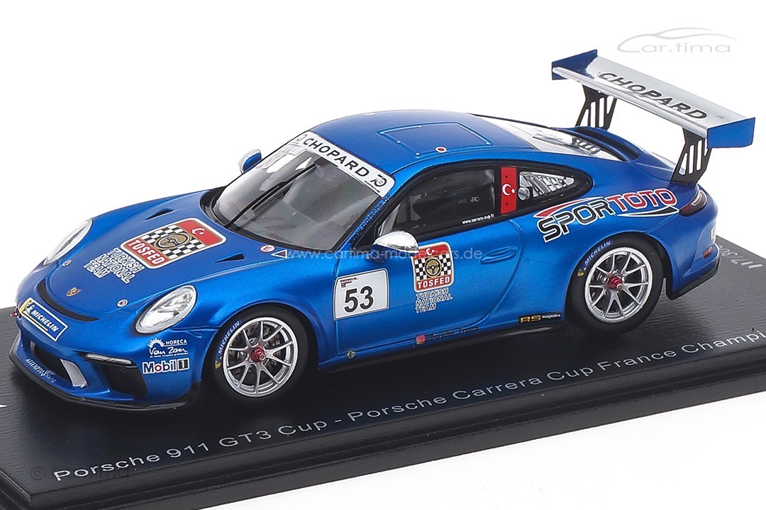 Porsche 911 (991) GT3 Cup Champion Carrera Cup Frankreich 2018 Güven Spark 1:43 SF140