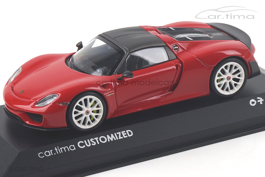 Porsche 918 Spyder Weissach Paket - indischrot / Rad weiß - 1 of 22 - car.tima CUSTOMIZED - 1:43
