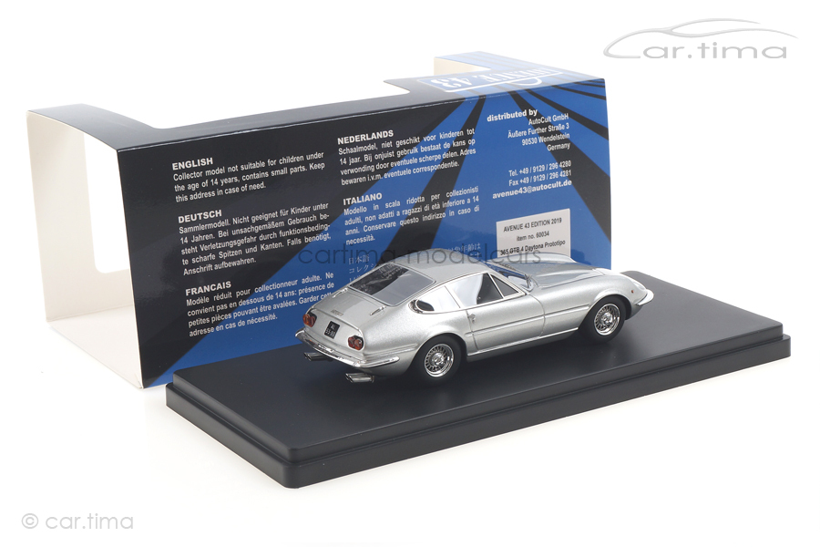 Ferrari 365 GTB 4 Daytona Prototipo 1967 silber Avenue43 1:43 60034