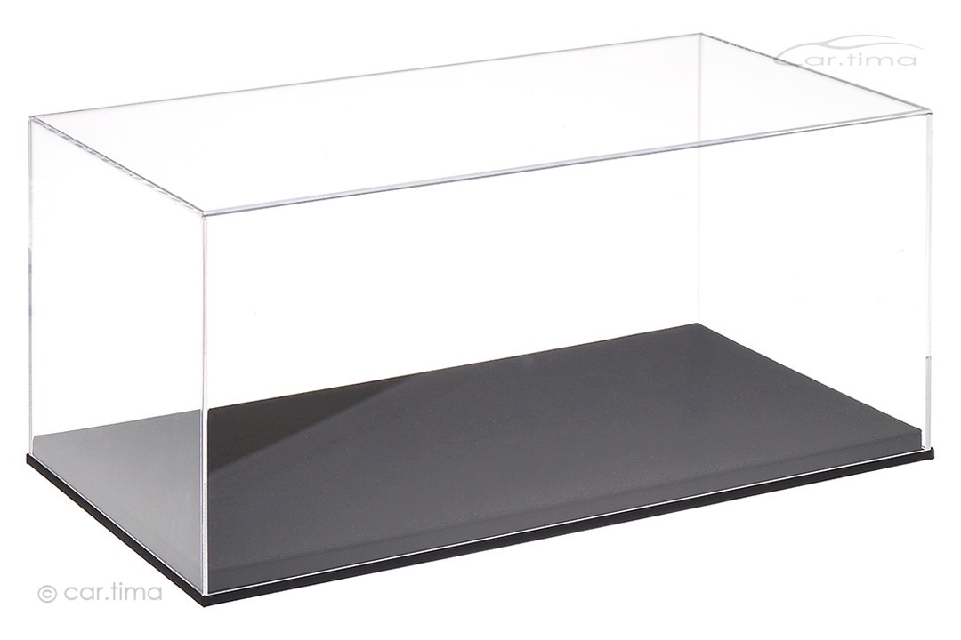 Vitrine/Showcase Alcantara Optik schwarz 45,4cm x 24,8cm x 20,8cm (L/B/H) car.tima EXCLUSIVE 1:12