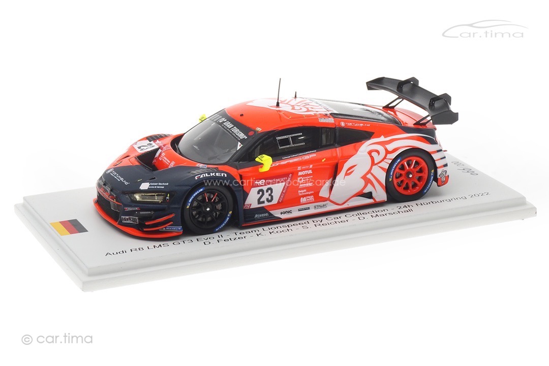 Audi R8 LMS GT3 Evo II 24h Nürburgring 2022 Fetzer/Koch/Reicher/Marschall Spark 1:43 FF018