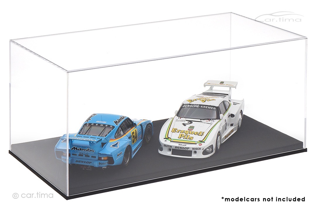 Vitrine/Showcase Alcantara Optik schwarz 45,4cm x 24,8cm x 20,8cm (L/B/H) car.tima EXCLUSIVE 1:12