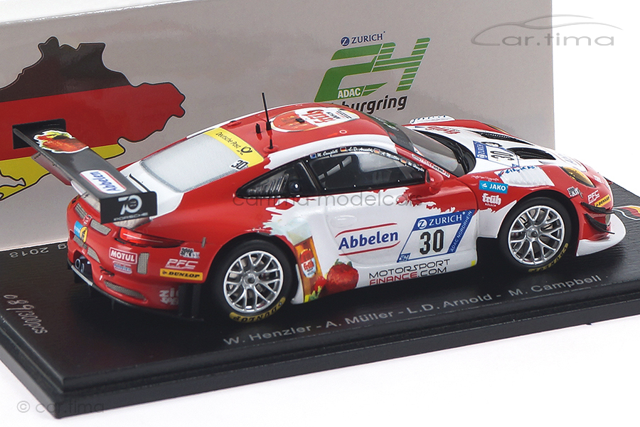 Porsche 911 GT3 R 24h Nürburgring 2018 Arnold/Henzler/Müller Spark 1:43 SG408