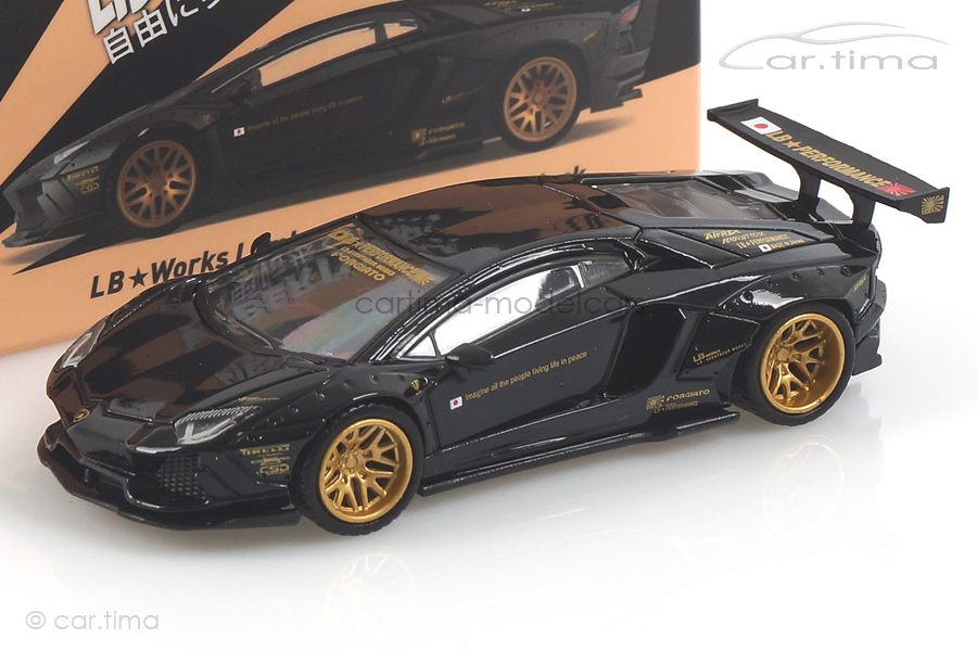 LB Works Lamborghini Aventador (RHD) schwarz MINI GT 1:64 MGT00058-R