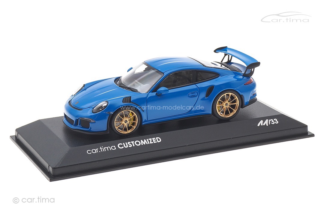 Porsche 911 (991) GT3 RS - voodoo blau / Rad gold - 1 of 33 - Minichamps - car.tima CUSTOMIZED