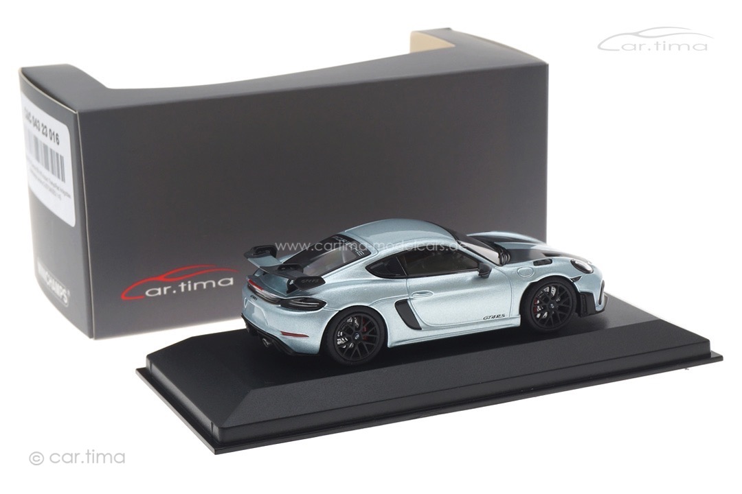 Porsche 718 Cayman GT4 RS Azzuro Thetys/Rad schwarz Minichamps car.tima CUSTOMIZED 1:43