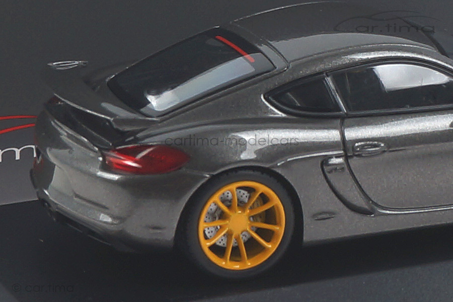 Porsche Cayman GT4 - Achatgrau / Rad signalgelb - Minichamps - car.tima CUSTOMIZED