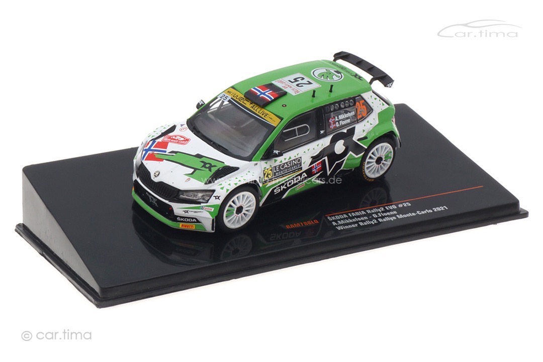 Skoda Fabia Rally2 Evo Winner Rallye Monte Carlo 2021 Mikkelsen/Floene IXO 1:43 RAM788LQ