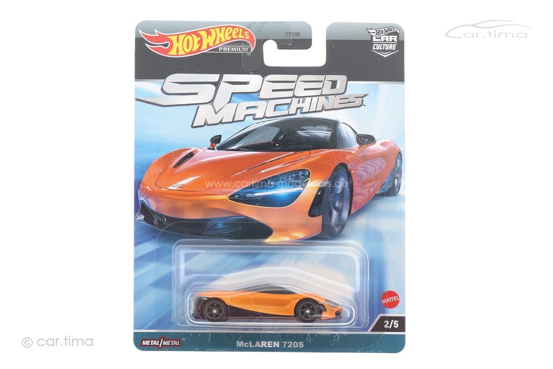 McLaren 720S orange Speed Machines 2/5 Real Riders Hot Wheels 1:64 FPY86-HKC43