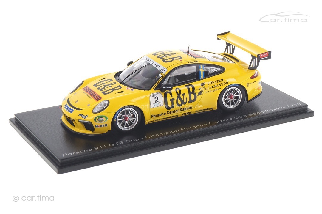 Porsche 911 GT3 Cup Champion Carrera Cup Skandinavien 2018 Lukas Sundahl Spark 1:43 S8501