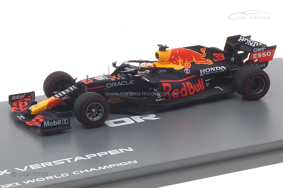 Red Bull Racing RB16B Winner GP Abu Dhabi 2021 Max Verstappen/pit board/No.1 board Spark 1:43 S7861