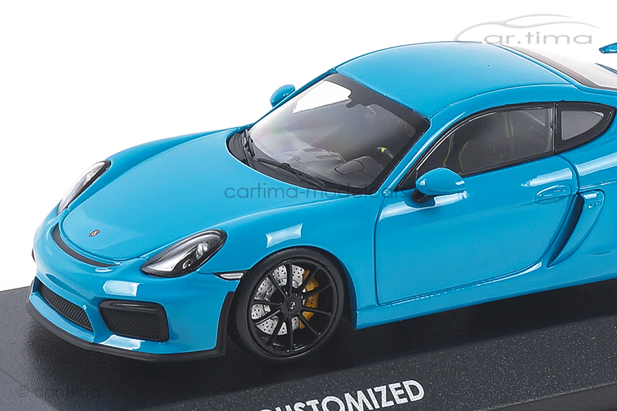 Porsche Cayman GT4 - Rivierablau / Rad schwarz - Minichamps - car.tima CUSTOMIZED