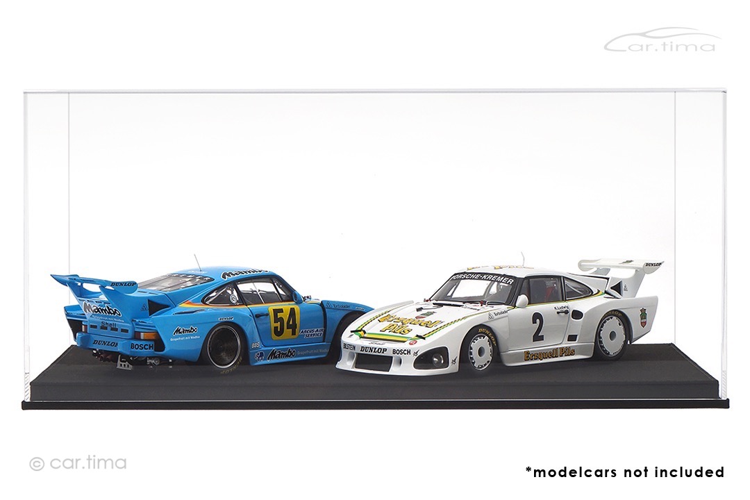 Vitrine/Showcase Alcantara Optik schwarz 45,4cm x 24,8cm x 20,8cm (L/B/H) car.tima EXCLUSIVE 1:12