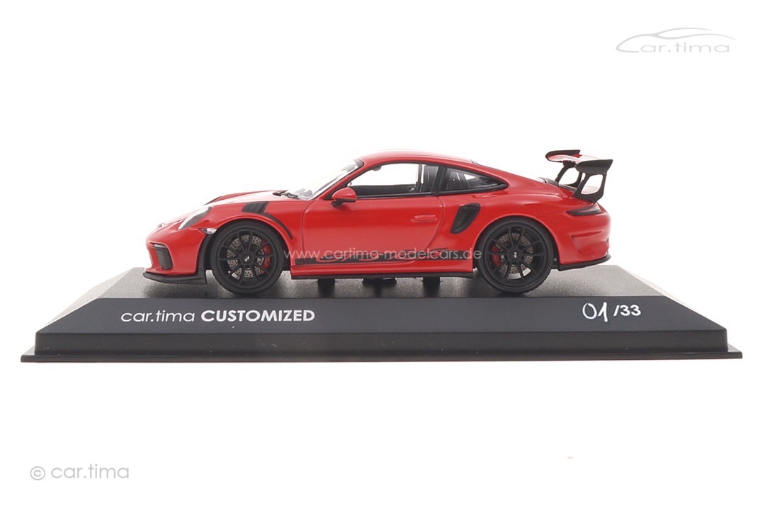 Porsche 911 (991 II) GT3 RS Indischrot/Rad schwarz matt Minichamps car.tima CUSTOMIZED 1:43