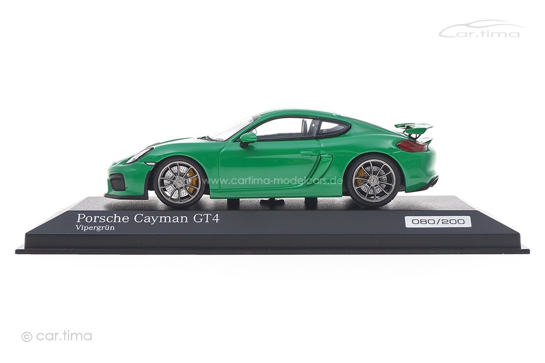 Porsche Cayman GT4 Vipergrün Minichamps 1:43 CA04316076