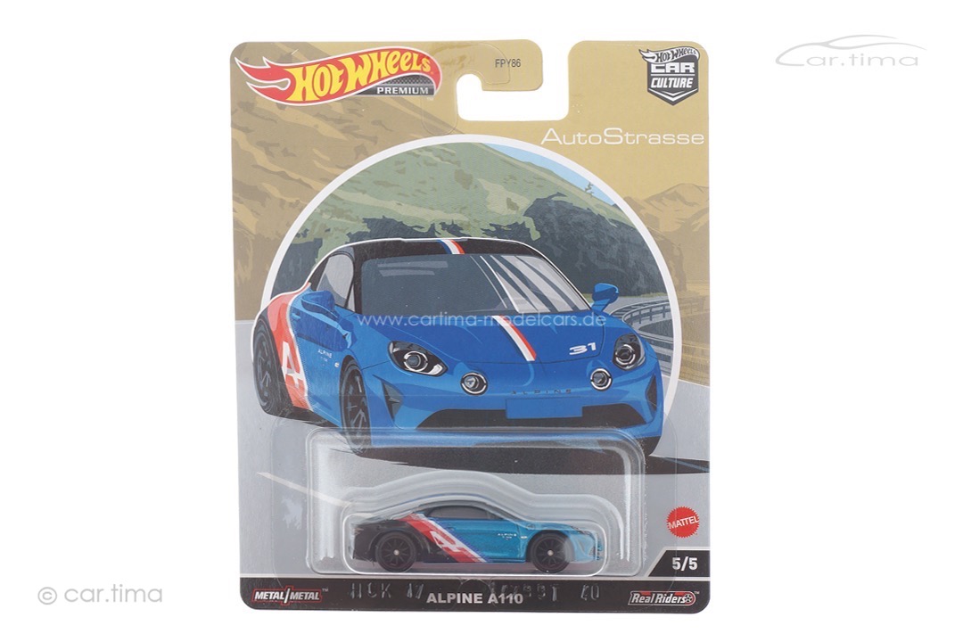 Alpine A110 blau/schwarz AutoStrasse 5/5 Real Riders Hot Wheels 1:64 FPY86-HCK17