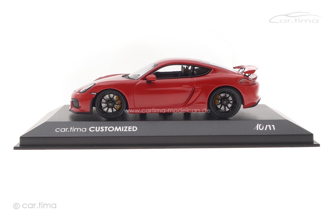Porsche Cayman GT4 - indischrot / Rad schwarz - 1 of 11 - Minichamps - car.tima CUSTOMIZED
