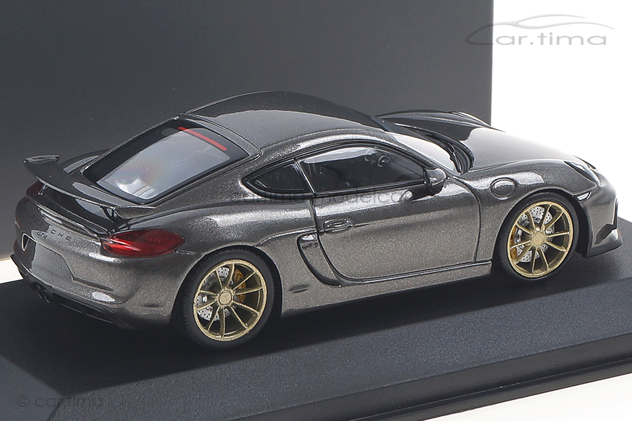 Porsche Cayman GT4 - Achatgrau / Rad lime gold - Minichamps - car.tima CUSTOMIZED