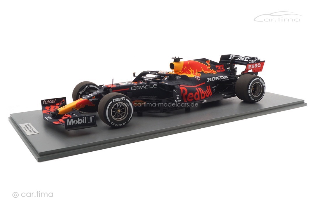 Red Bull Racing RB16B Winner GP Monaco 2021 Max Verstappen inkl. Vitrine Spark 1:12 12S030