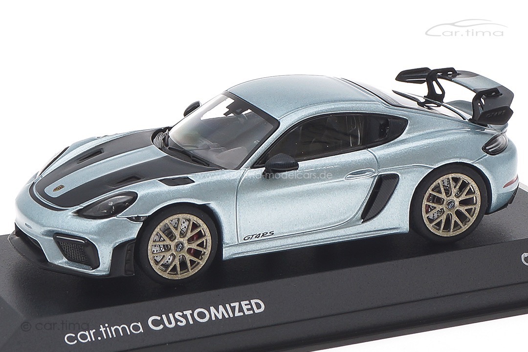 Porsche 718 Cayman GT4 RS Azzuro Thetys/Rad Neodyme Minichamps car.tima CUSTOMIZED 1:43
