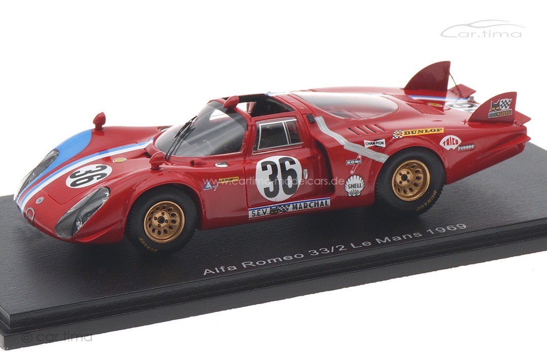 Alfa Romeo T33/2 24h Le Mans 1969 Gosselin/Bourgoignie Spark 1:43 S8800