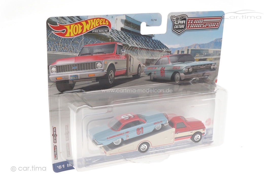 Team Transport Impala 1961/Chevy Ramp Truck 1972 #54 Real Riders Premium Hot Wheels 1:64 FLF56-HKF40