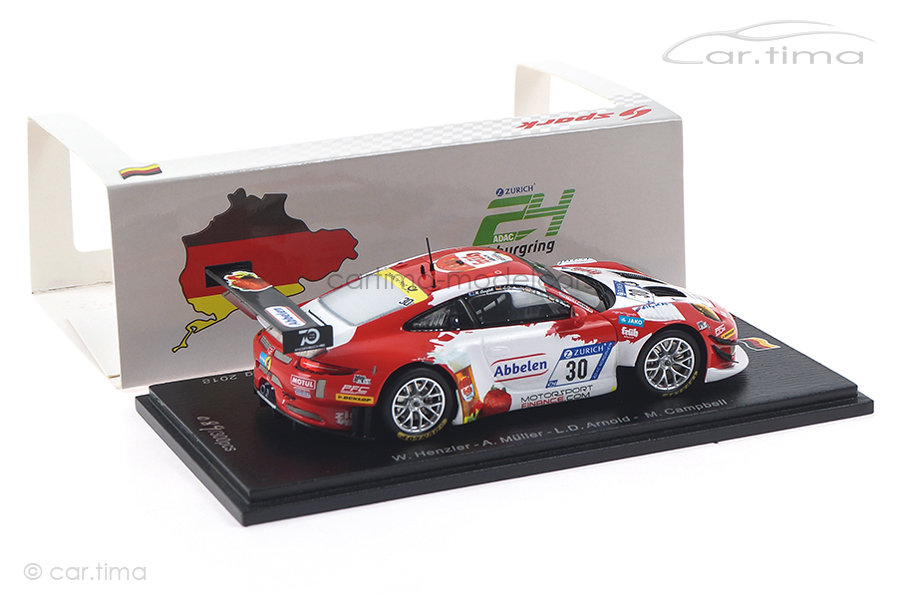 Porsche 911 GT3 R 24h Nürburgring 2018 Arnold/Henzler/Müller Spark 1:43 SG408