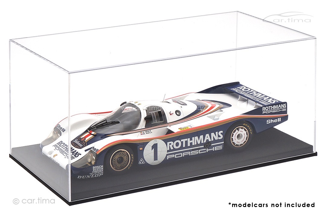 Vitrine/Showcase Alcantara Optik schwarz 45,4cm x 24,8cm x 20,8cm (L/B/H) car.tima EXCLUSIVE 1:12