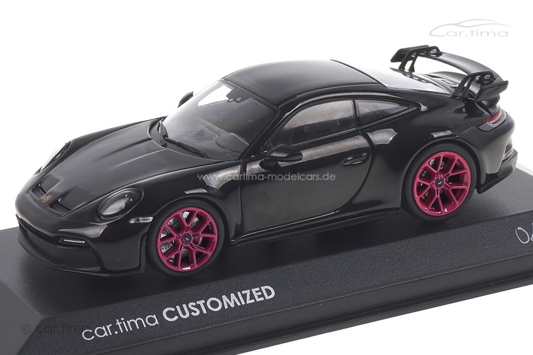 Porsche 911 (992) GT3 Tiefschwarzmet./Rad sternrubin Minichamps car.tima CUSTOMIZED 1:43