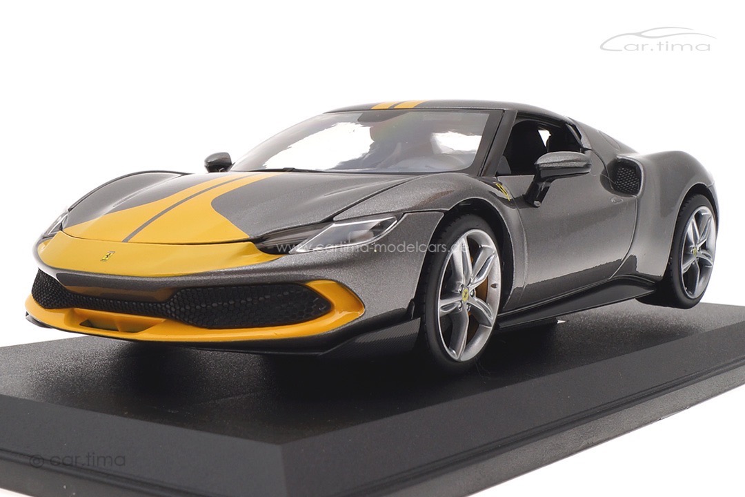 Ferrari 296 GTB Assetto Fiorano 2022 grau met./gelb Bburago 1:18 18-16017G
