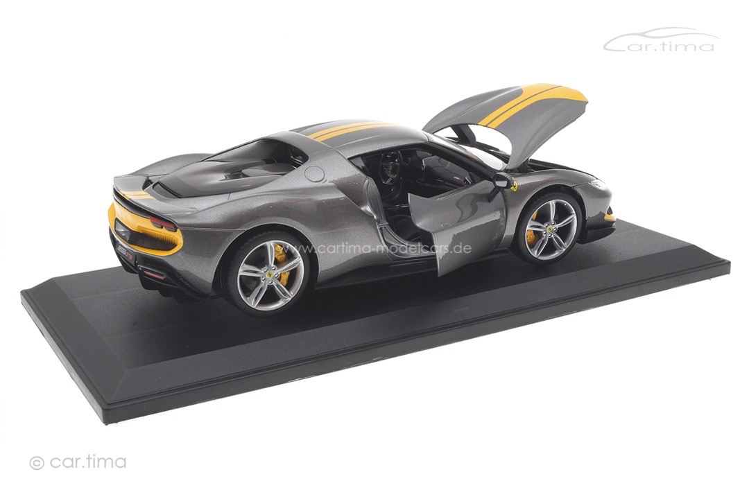 Ferrari 296 GTB Assetto Fiorano 2022 grau met./gelb Bburago 1:18 18-16017G