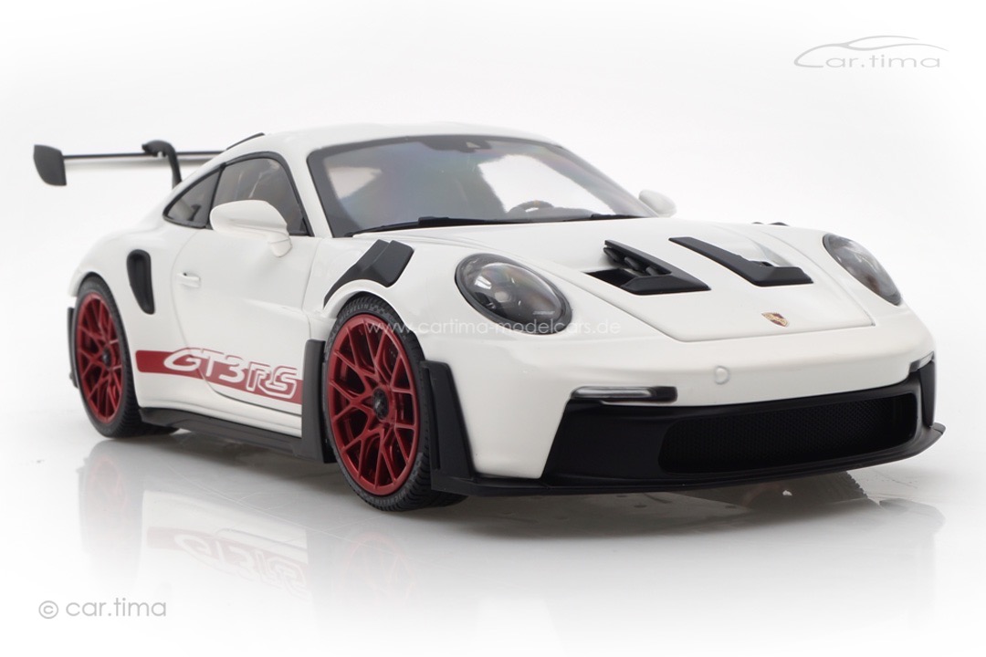 Porsche 911 (992) GT3 RS Weiß/Pyrorot Minichamps 1:18 113062028