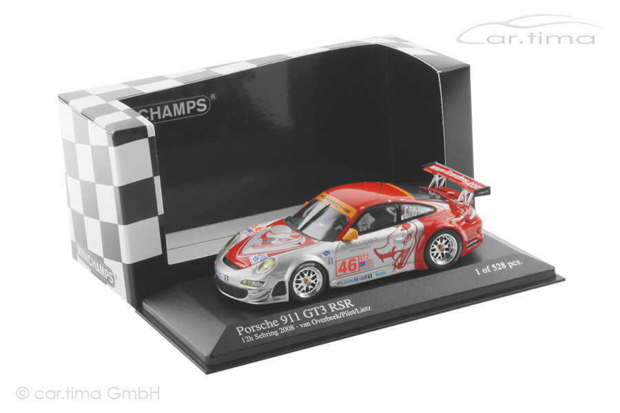 Porsche 911 (997) GT3 RS 12h Sebring 2008 Lietz/Pilet/van Overbeek Minichamps 1:43 400087846
