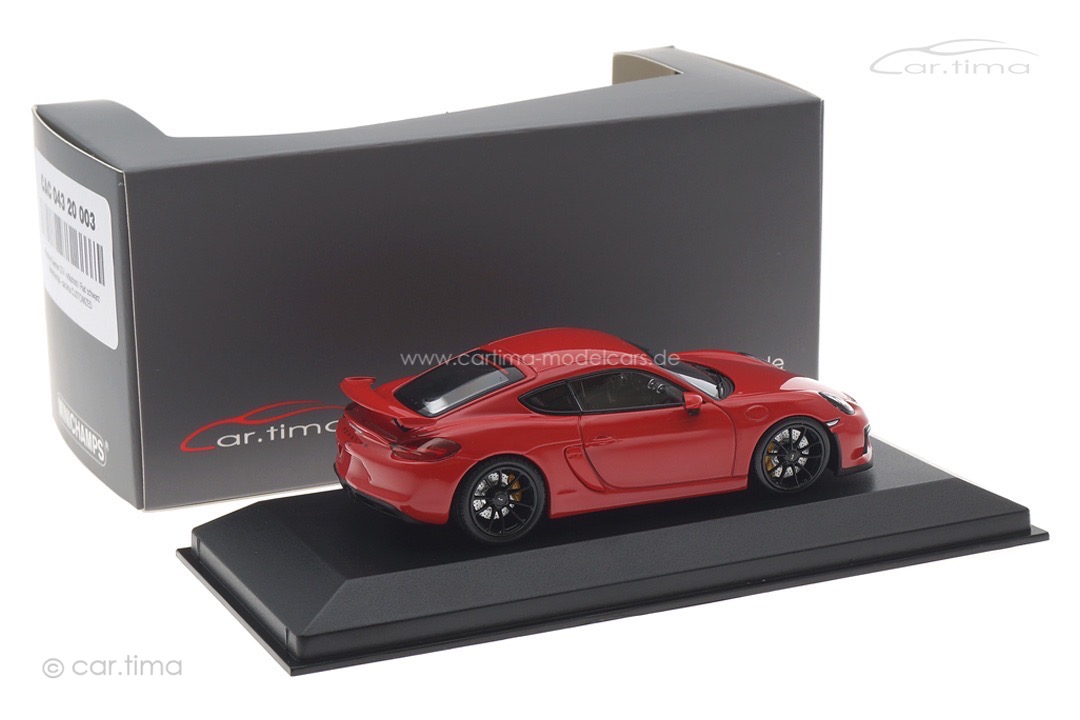 Porsche Cayman GT4 - indischrot / Rad schwarz - 1 of 11 - Minichamps - car.tima CUSTOMIZED
