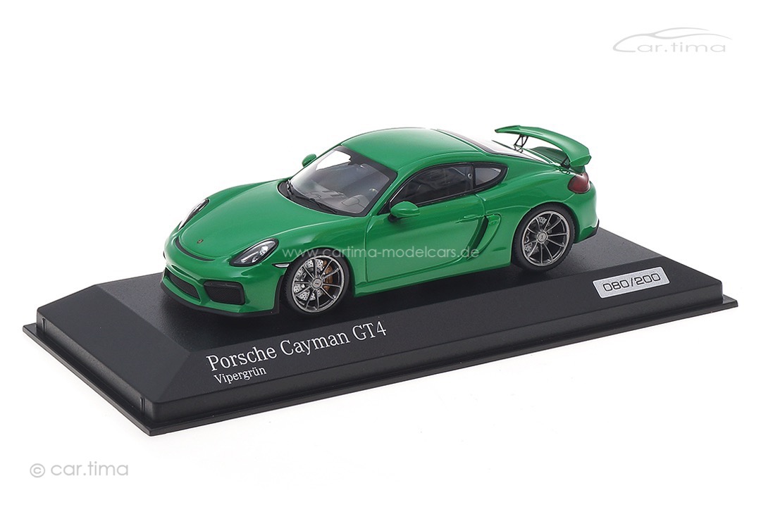 Porsche Cayman GT4 Vipergrün Minichamps 1:43 CA04316076