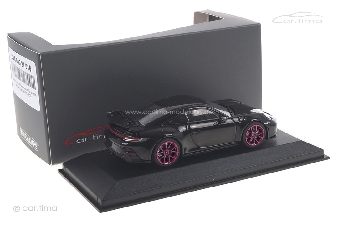 Porsche 911 (992) GT3 Tiefschwarzmet./Rad sternrubin Minichamps car.tima CUSTOMIZED 1:43