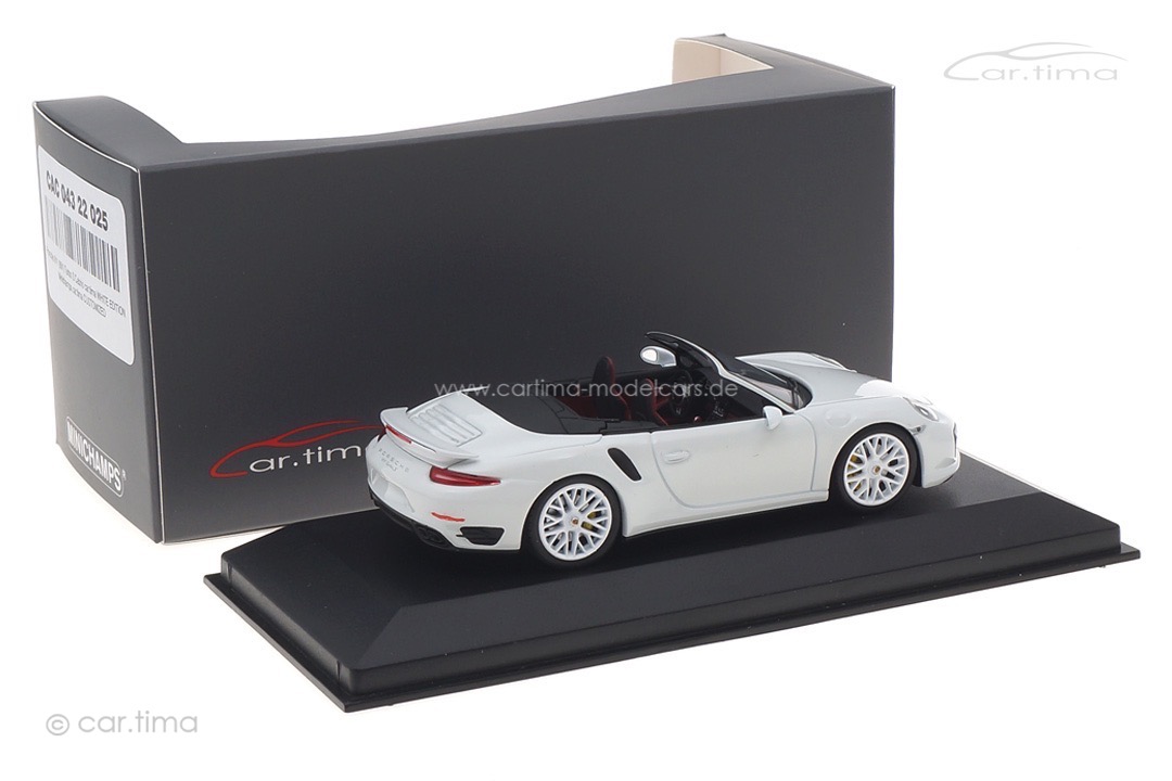 Porsche 911 (991) Turbo S Cabrio car.tima WHITE EDITION Minichamps car.tima CUSTOMIZED 1:43