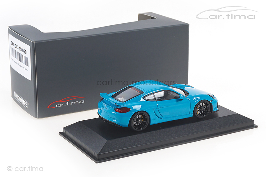 Porsche Cayman GT4 - Rivierablau / Rad schwarz - Minichamps - car.tima CUSTOMIZED