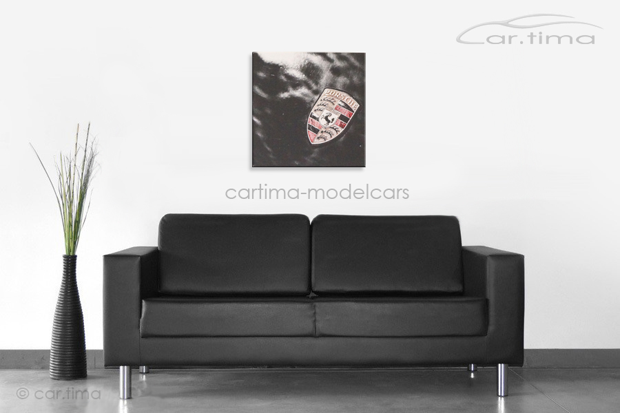 Kunstdruck auf Leinwand/Keilrahmen Porsche Emblem 45x45 cm