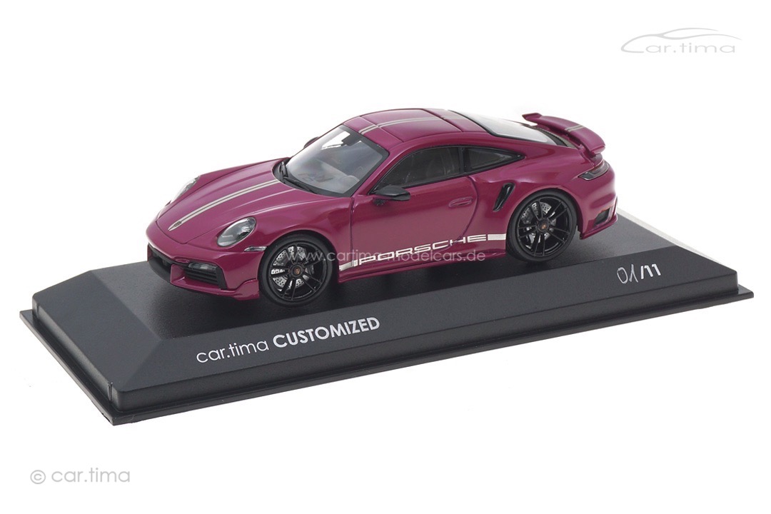 Porsche 911 (992) Turbo S Sternrubin/Rad schwarz Minichamps car.tima CUSTOMIZED 1:43