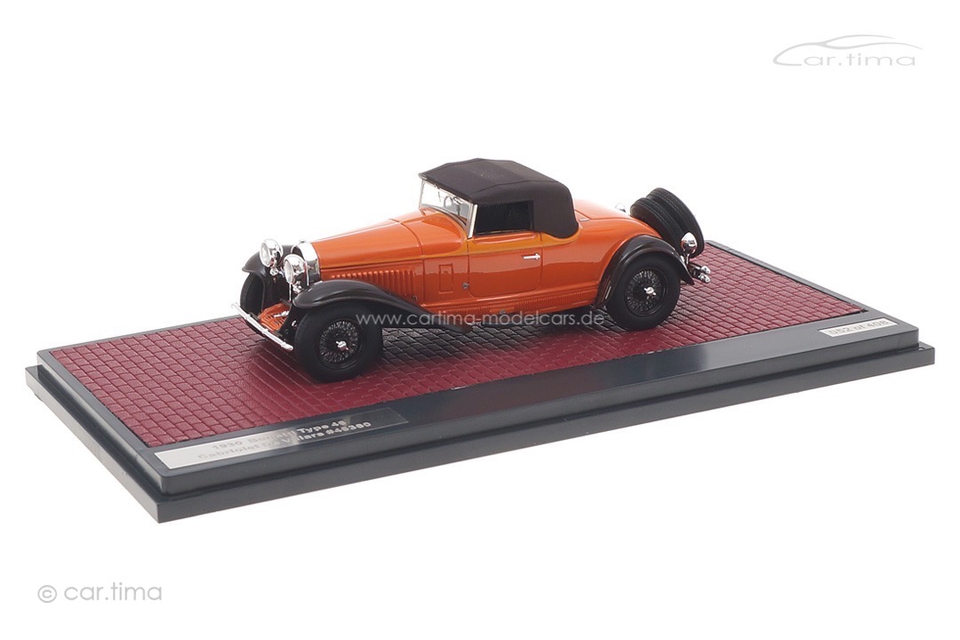 Bugatti Type 46 Cabriolet de Villars 1930 orange geschlossen Matrix 1:43 MX50205-062