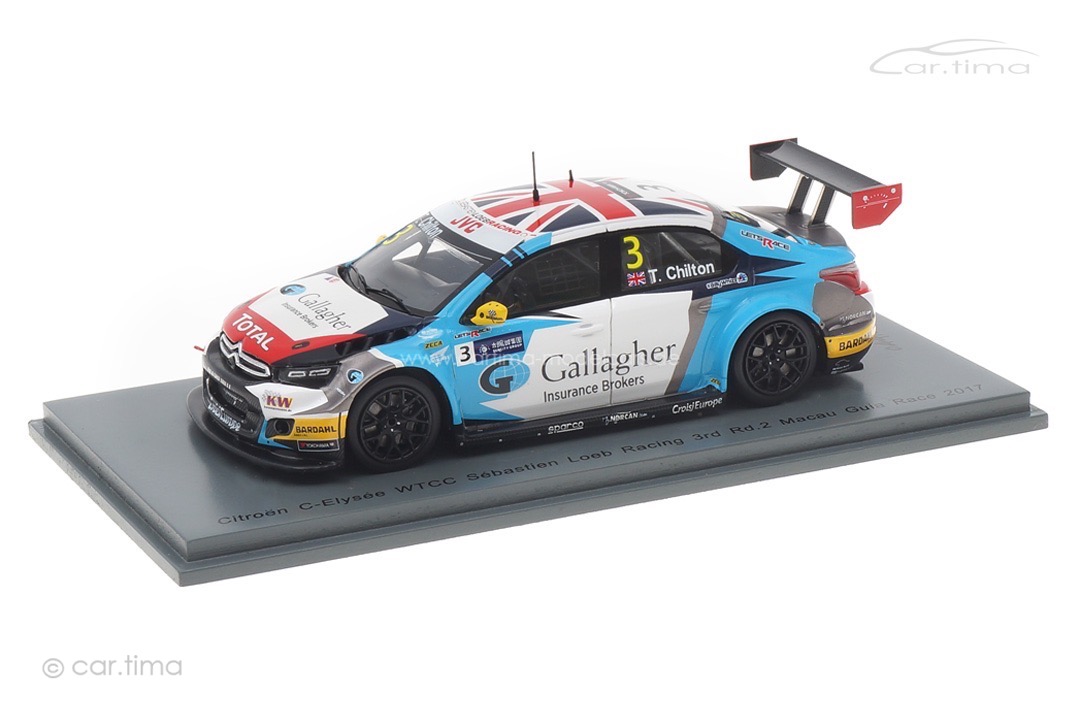 Citroén C-Elysée WTCC Macau Guia Race 2017 Tom Chilton Spark 1:43 SA159