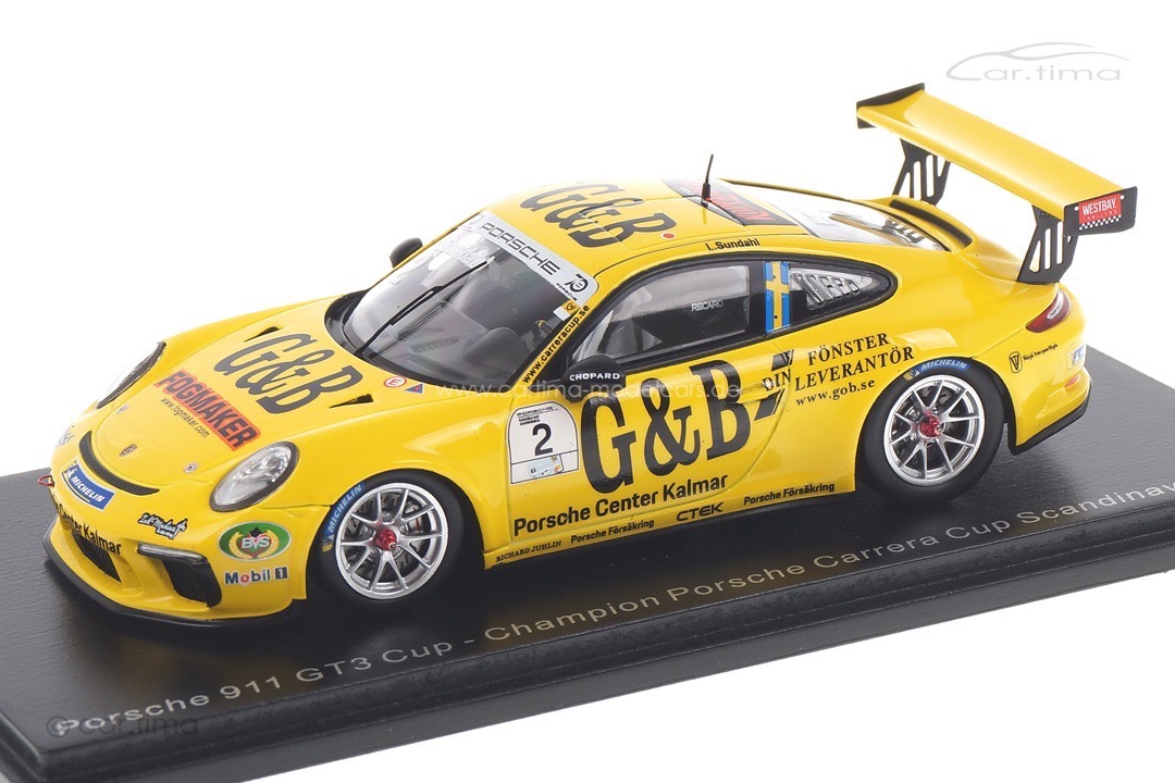 Porsche 911 GT3 Cup Champion Carrera Cup Skandinavien 2018 Lukas Sundahl Spark 1:43 S8501